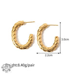 18K Gold-Plated Twisted Earrings - QH Clothing