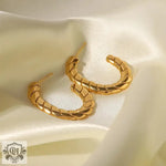 18K Gold-Plated Twisted Earrings - QH Clothing