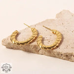 18K Gold-Plated Twisted Earrings - QH Clothing