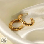 18K Gold-Plated Twisted Earrings - QH Clothing