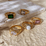 18K Gold-Plated Zircon Rings - QH Clothing