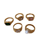 18K Gold-Plated Zircon Rings - QH Clothing