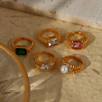 18K Gold-Plated Zircon Rings - QH Clothing