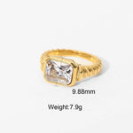 18K Gold-Plated Zircon Rings - QH Clothing