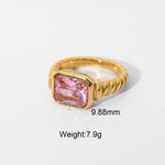 18K Gold-Plated Zircon Rings - QH Clothing