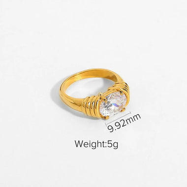 18K Gold-Plated Zircon Rings - QH Clothing