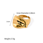 18k gold trendy personalized round pleated design open ring - QH Clothing