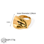 18k gold trendy personalized round pleated design open ring - QH Clothing