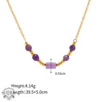 18K Gold Purple Crystal Pendant Necklace - QH Clothing