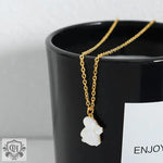 18K Gold Rabbit Gemstone Pendant Necklace - QH Clothing