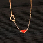 18k Gold Red Heart Design Anklet - QH Clothing