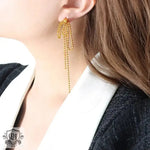 18K Gold Rice Bead Tassel Earrings - QH Clothing