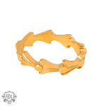 18K Gold Ripple Design Jointed Ring - QH Clothing