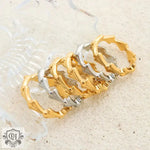 18K Gold Ripple Design Jointed Ring - QH Clothing