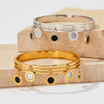 18K gold trendy and personalized three-layer hollow and round Roman numeral design bracelet - QH Clothing