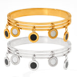 18K gold trendy and personalized three-layer hollow and round Roman numeral design bracelet - QH Clothing