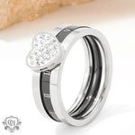 18K Gold Roman Numeral Heart Diamond Ring - QH Clothing