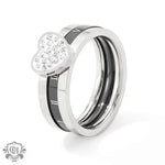 18K Gold Roman Numeral Heart Diamond Ring - QH Clothing