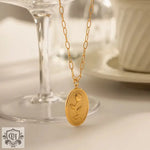 18k Gold Rose Design Pendant Necklace - QH Clothing