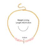 18K Gold Rose Quartz Pendant Necklace & Bracelet - QH Clothing