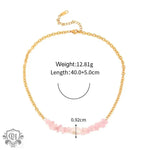 18K Gold Rose Quartz Pendant Necklace & Bracelet - QH Clothing