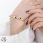 18K Gold Round Bead Inlaid Bracelet - QH Clothing