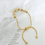 18K Gold Round Bead Inlaid Bracelet - QH Clothing