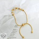 18K Gold Round Bead Inlaid Bracelet - QH Clothing