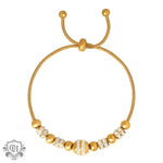 18K Gold Round Bead Inlaid Bracelet - QH Clothing