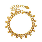 18K Gold Round Beaded Chain Bracelet - QH Clothing