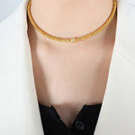 18k Gold Round Inlaid Zircon Bead Bracelet & Necklace - QH Clothing