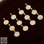 18K gold round pendants featuring the 12 zodiac signs elegantly displayed together