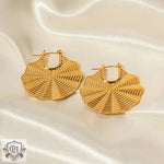 18K Gold Scalloped Lace Earrings - QH Clothing