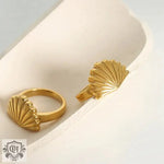 18K Gold Seashell Inspired Ring - QH Clothing