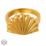 18K Gold Seashell Inspired Ring - QH Clothing