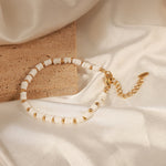 18K gold trendy simple beaded and shell design versatile bracelet - QH Clothing