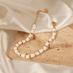 18K gold trendy simple beaded and shell design versatile bracelet - QH Clothing