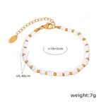 18K gold trendy simple beaded and shell design versatile bracelet - QH Clothing