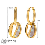 18K Gold Shell-Shaped Pendant Earrings - QH Clothing