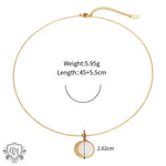 18K Gold Shell Sun and Zircon Moon Necklace - QH Clothing