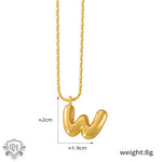 Gold-toned W pendant necklace in 18K gold light luxury style for elegant accessories