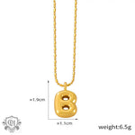 Elegant 18K gold letter B pendant necklace in light luxury style design