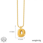 Gold letter D pendant necklace in 18K gold, showcasing light luxury style elegance