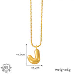 Gold-toned J pendant necklace from 18K gold in light luxury style design