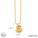 Gold S initial necklace in 18K gold, embodying light luxury style and elegance