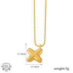 Gold-toned X pendant necklace in 18K gold light luxury style, perfect for elegant looks