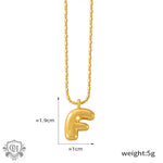 Gold letter F pendant necklace in 18K gold light luxury style design