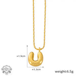 Gold-toned U pendant necklace in 18K gold, embodying light luxury style elegance