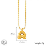 Gold letter A pendant necklace in 18K gold, embodying light luxury style elegance