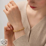 18K Gold Simple Ball Design Versatile Bracelet featuring elegant gold simple ball beads